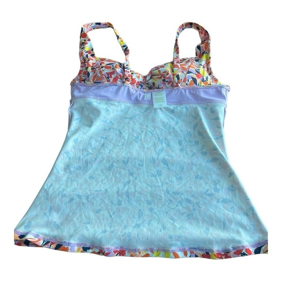 Anne Cole Orange Navy Retro TwistFront Underwire Tankini Swim size 34C/36B - Picture 13 of 15